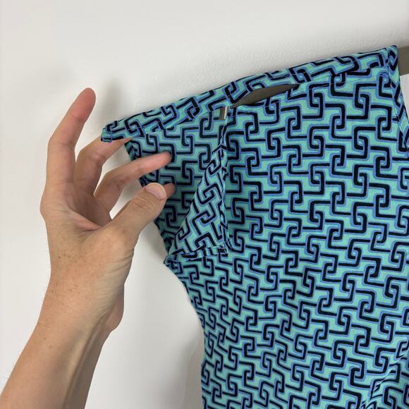 bar III front row colorblock geometric print flowy dress XL blue pink cocktail - Picture 2 of 11